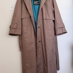 London Fog Brown Trench Coat with Blue Lining